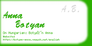 anna botyan business card